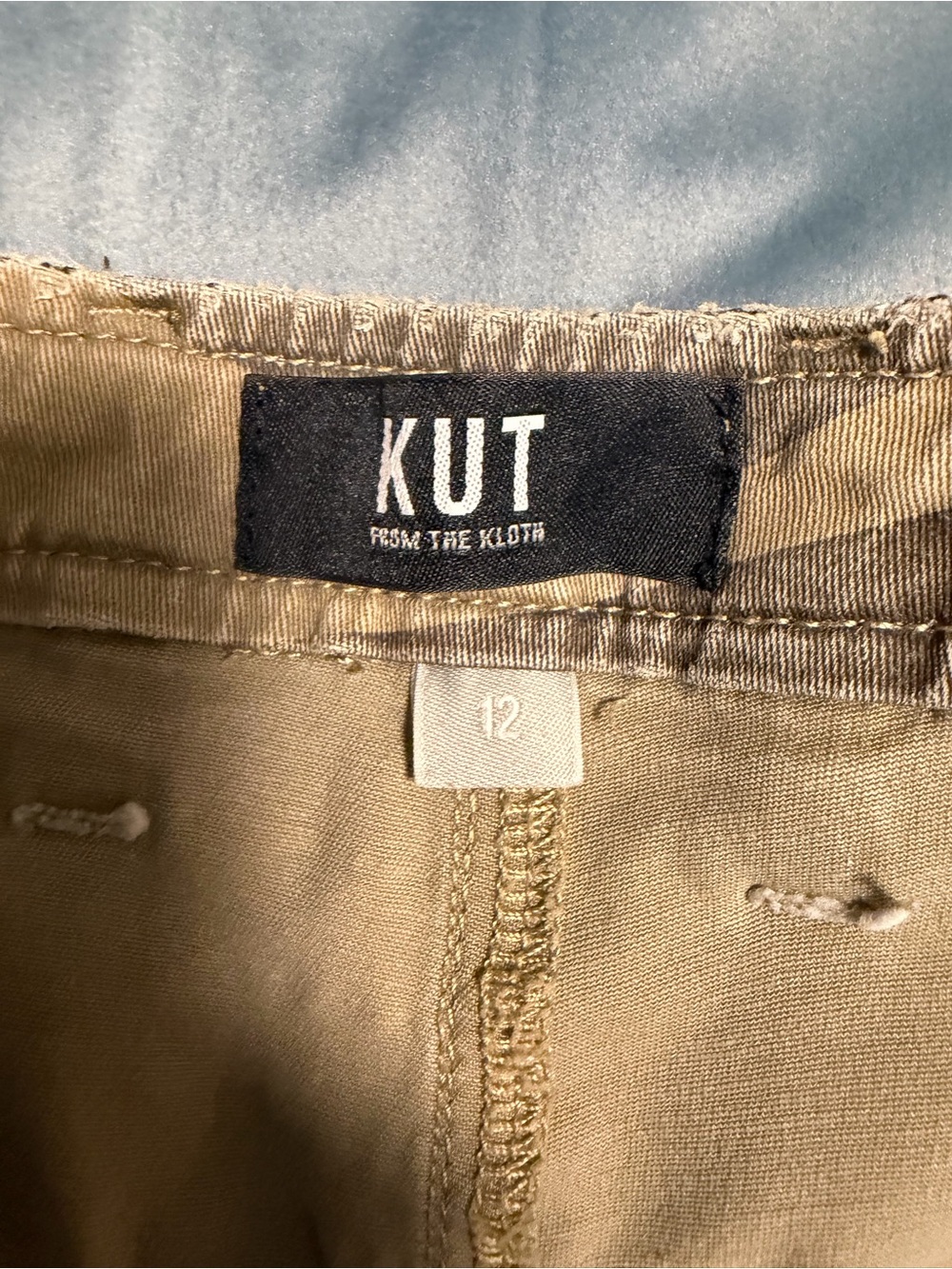 Kut from the Kloth Cropped Wide-Leg Camo Pants - Tan & Olive - Picture 2 of 3
